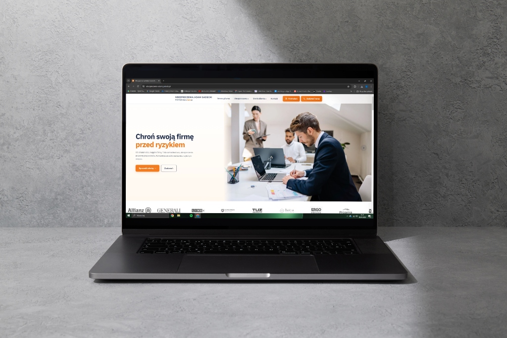 Strona Ubezpieczenia Adam Gadecki – widok desktop